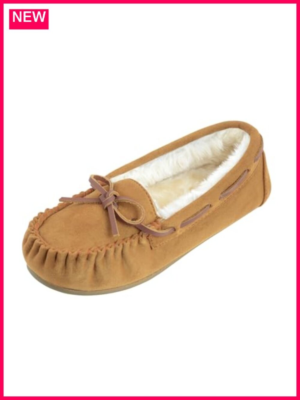 Womens Micro Suede Mocc Faux Fur Lined Indoor Outdoor House Shoes
